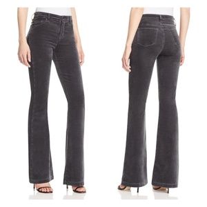 J Brand Maria Velvet Flare Jeans in Asphalt Sz 32